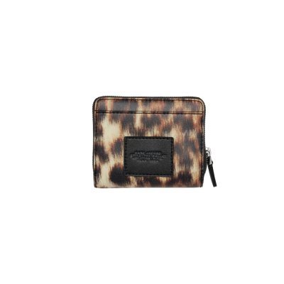 THE  LEATHER MINI COMPACT WALLET IN LEOPARD